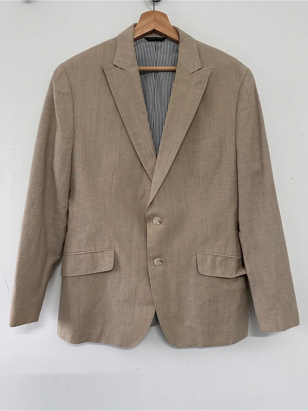 Banana Republic Wool Linen Beige Blazer Men’s 42S Classic Fit Jacket Tailored